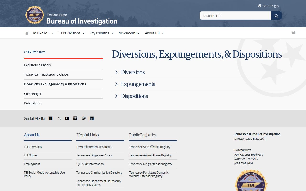 Tennessee expungement guidance affecting Cannon County arrest records